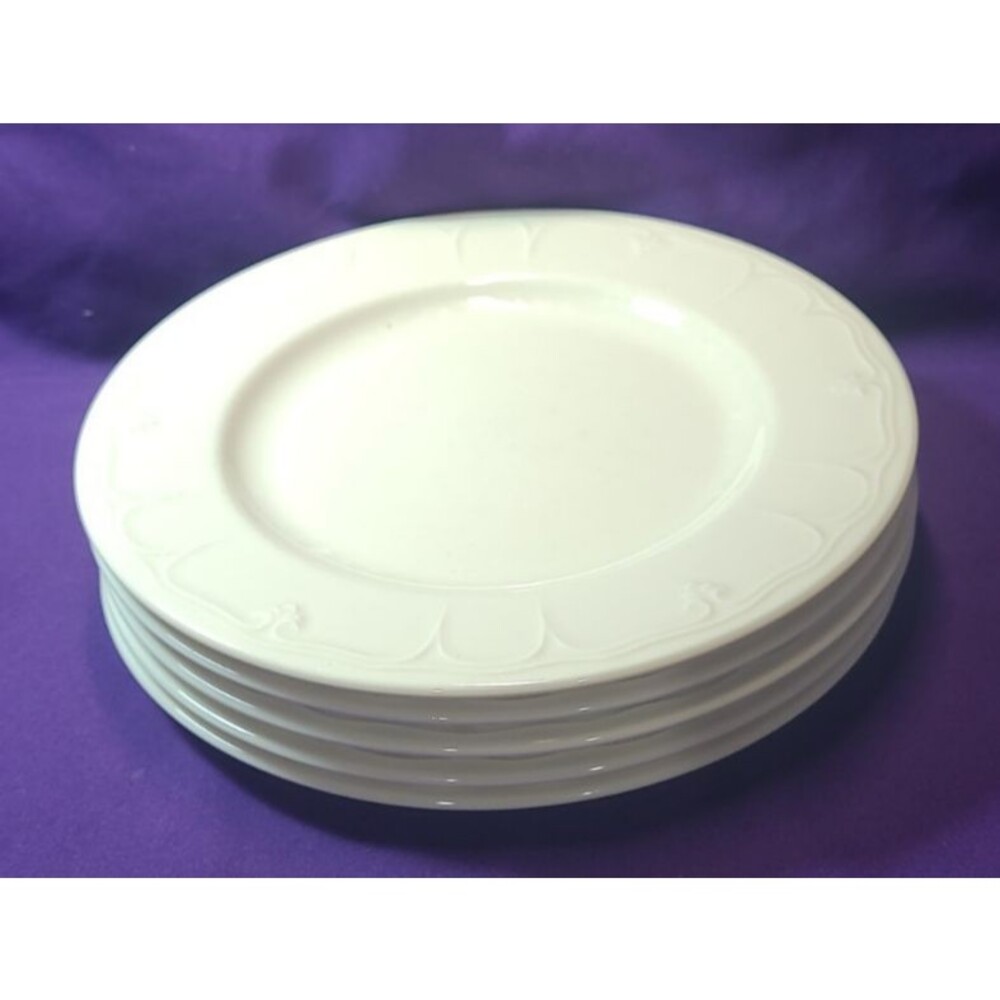 Lenox Salad Plates Casual Elegance Ivory Embossed 8” Made In USA Set Of 5